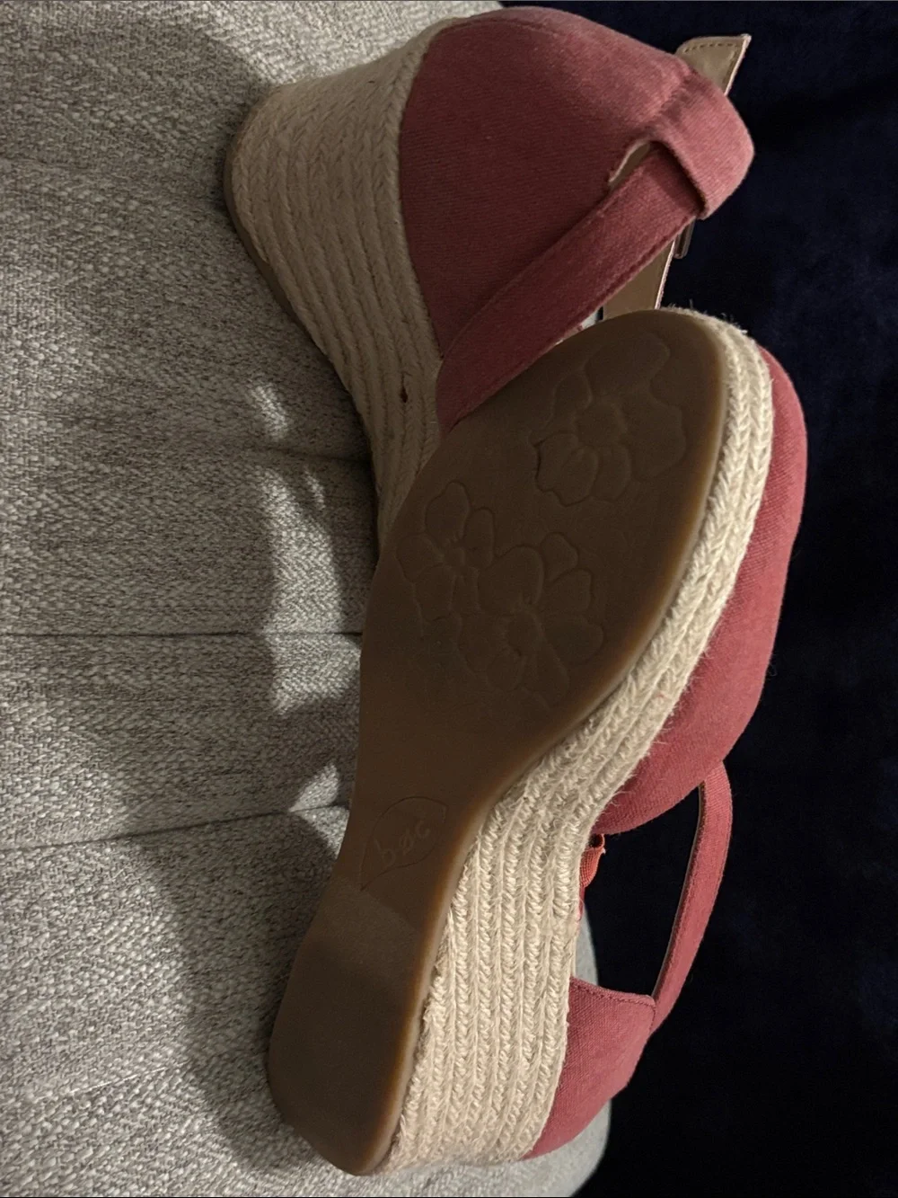 BOC Women's Red Canvas Mary Jane Wedges Size 8